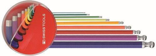 סט מפתחות אלן PB כדורי ארוך בתפס 1.5-10 מ"מ צבעוני