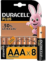 אריזת 8 סוללות 1.5V  AAA - DURACELL PLUS POWER